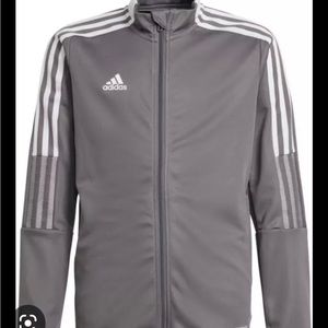 adidas Boys Tiro 21 Track Jacket Large grey and black New